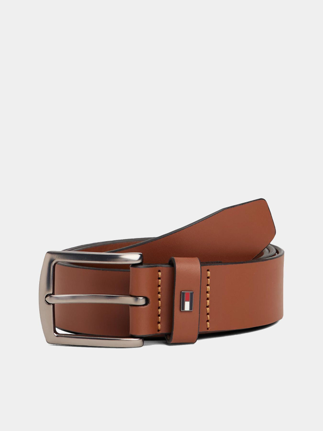 Ceinture en cuir denton à drapeau marron homme - Tommy Hilfiger