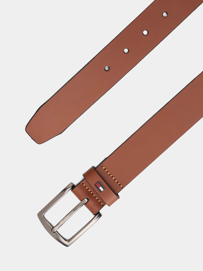 Ceinture en cuir denton à drapeau marron homme - Tommy Hilfiger