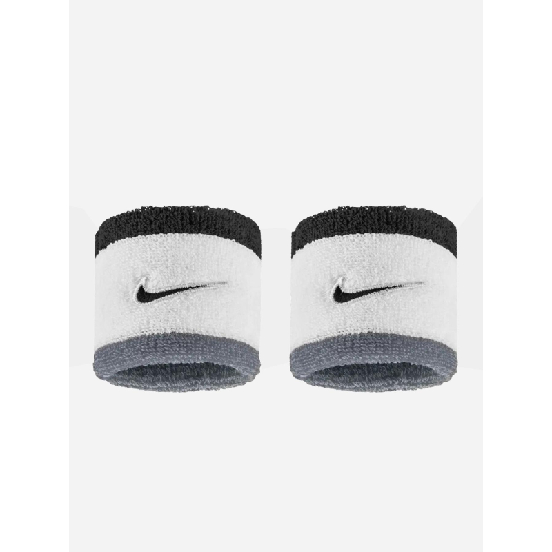 Paire de poignets éponge rayés swoosh classic gris noir blanc - Nike