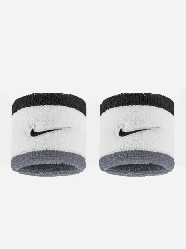 Paire de poignets éponge rayés swoosh classic gris noir blanc - Nike