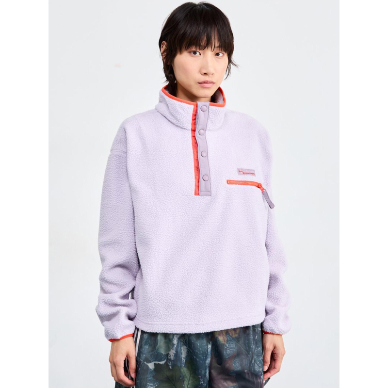 Polaire sherpa court semi boutonnée helvetia violet femme - Columbia