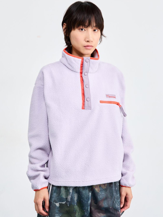 Polaire sherpa court semi boutonnée helvetia violet femme - Columbia