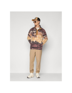 Polaire streetwear avec imprimé helvetia marron homme - Colombia