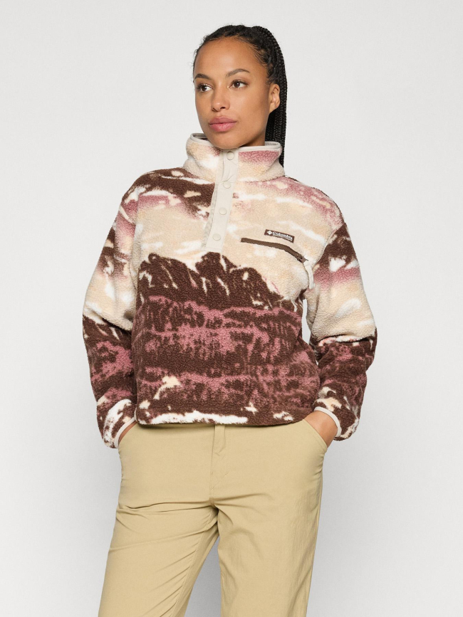 Polaire sherpa courte imprimé helvetia rose femme - Columbia