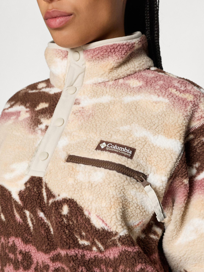 Polaire sherpa courte imprimé helvetia rose femme - Columbia