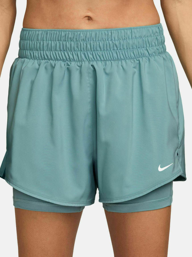 Short de sport one 2-en-1 taille haute vert femme - Nike