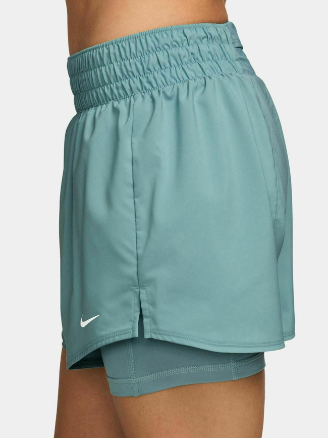 Short de sport one 2-en-1 taille haute vert femme - Nike