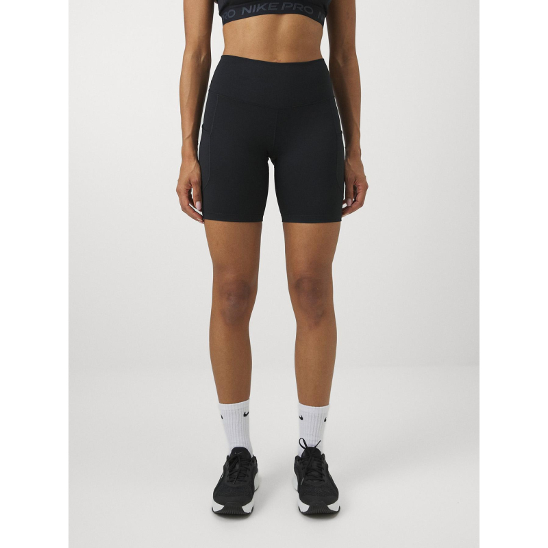 Short cycliste taille haute avec poches noir femme - Nike