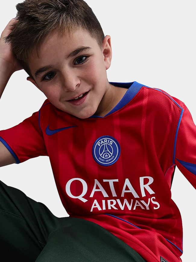 Maillot de football third psg 25/26 rouge enfant - Nike