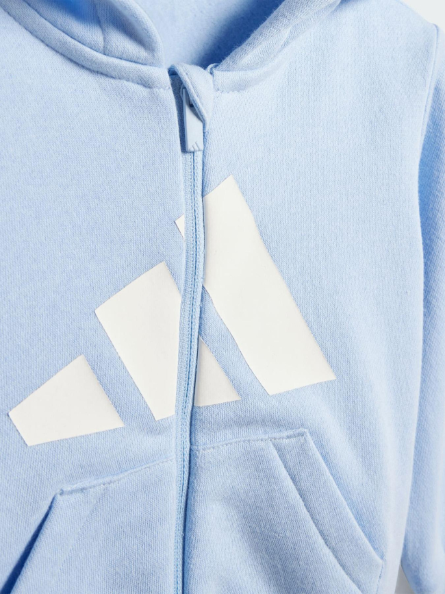 Ensemble sweat à capuche zippé et jogging bleu bébé - Adidas