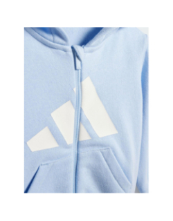 Ensemble sweat à capuche zippé et jogging bleu bébé - Adidas