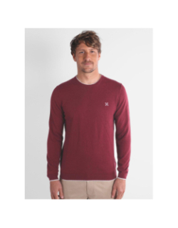 Pull essentiel à col rond peroni bordeaux homme - Oxbow