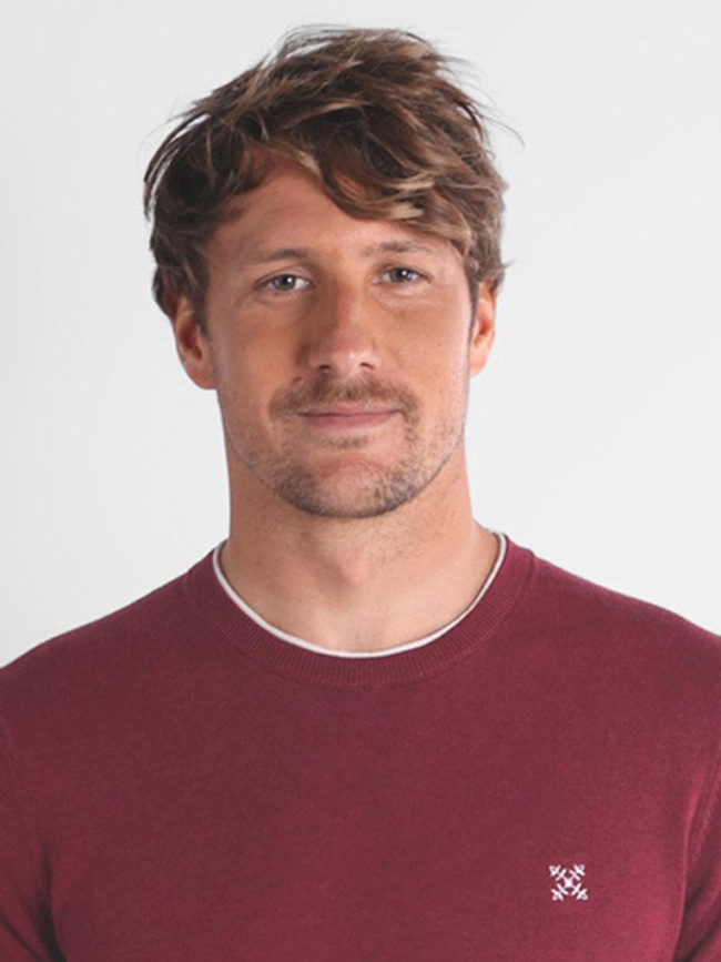 Pull essentiel à col rond peroni bordeaux homme - Oxbow
