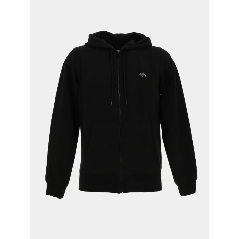 Sweat à capuche zippé noir homme - Lacoste