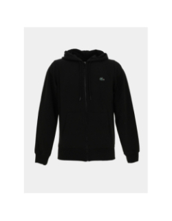 Sweat à capuche zippé noir homme - Lacoste