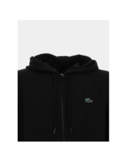 Sweat à capuche zippé noir homme - Lacoste