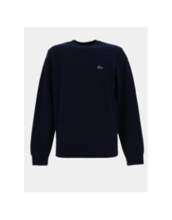 Sweat à col rond uni bleu marine homme - Lacoste