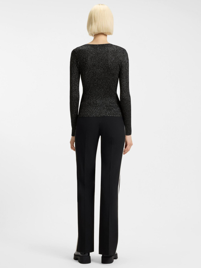 Top manches longues pailleté sunessiny noir femme - Hugo