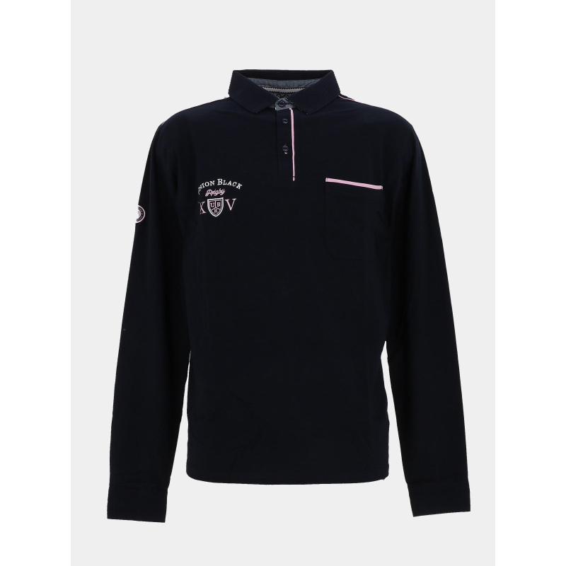 Polo à manches longues master bleu marine homme - Union Black