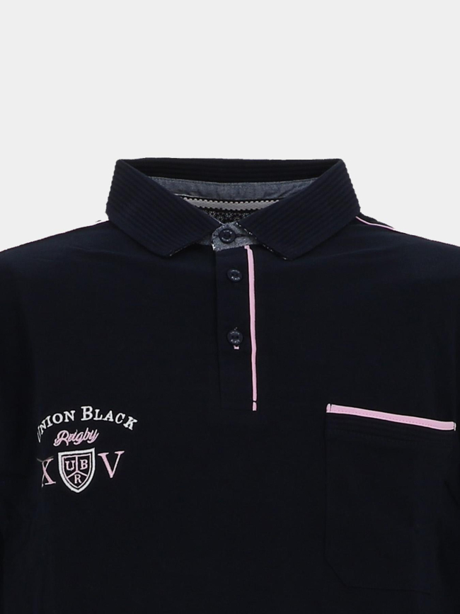 Polo à manches longues master bleu marine homme - Union Black