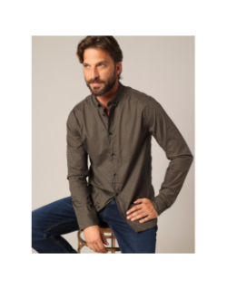 Chemise imprimée bogart kaki homme - Deeluxe