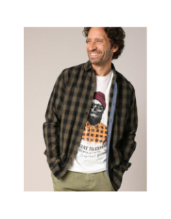 Chemise à carreaux pieter coffee marron homme - Deeluxe