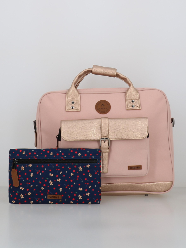Sacoche ordinateur messenger queretaro rose - Cabaïa