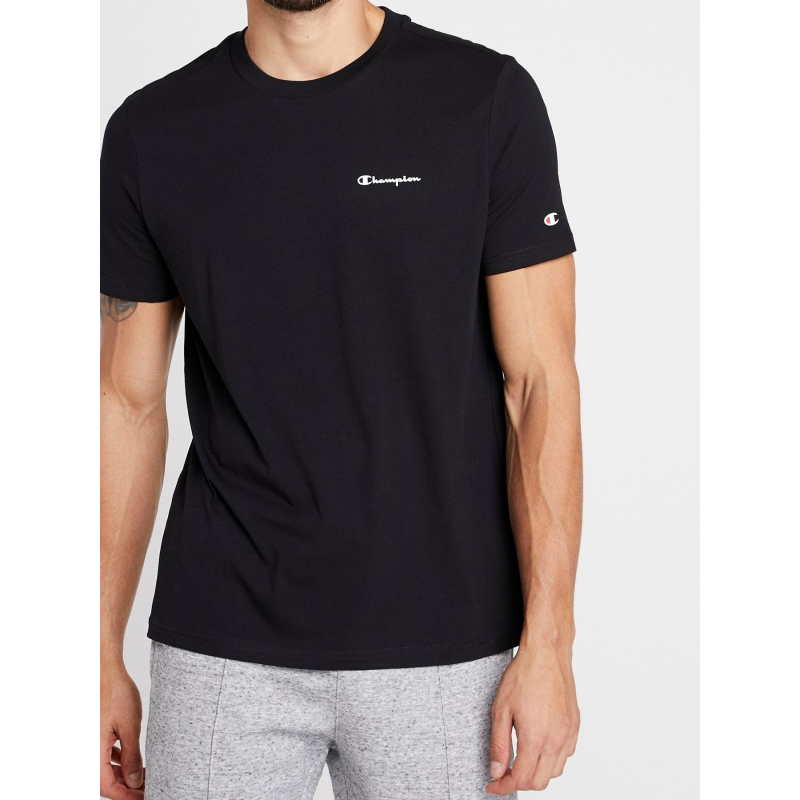 T-shirt à manches courtes logo brodé noir enfant - Champion