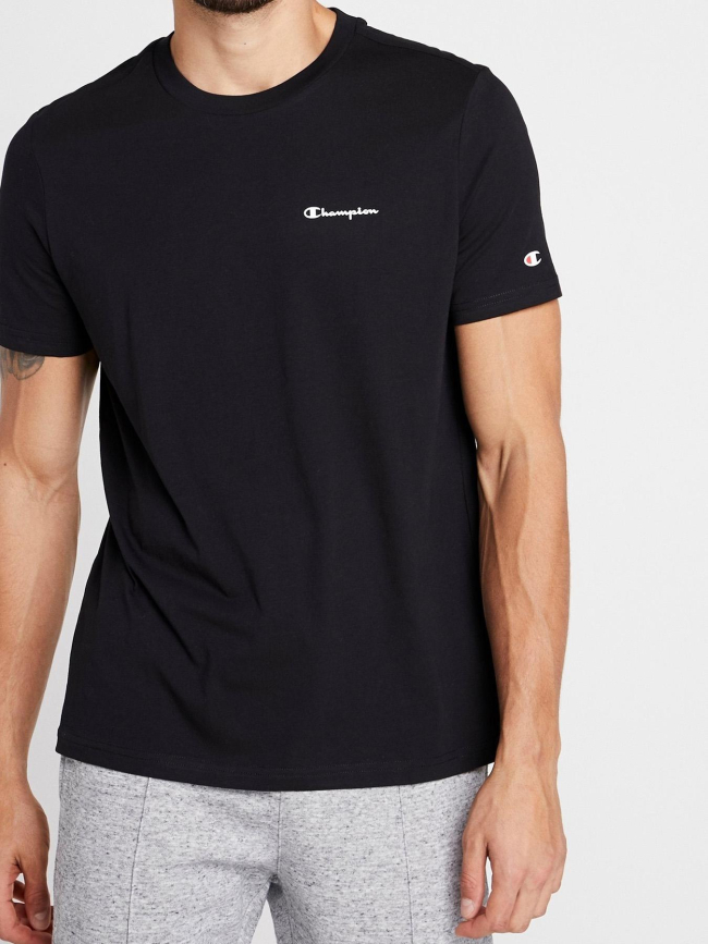 T-shirt à manches courtes logo brodé noir enfant - Champion