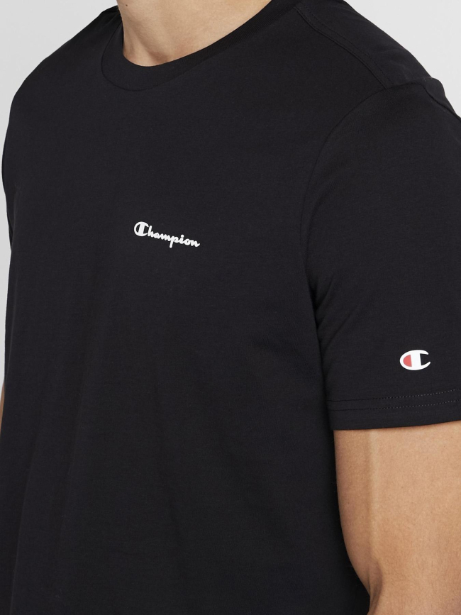 T-shirt à manches courtes logo brodé noir enfant - Champion