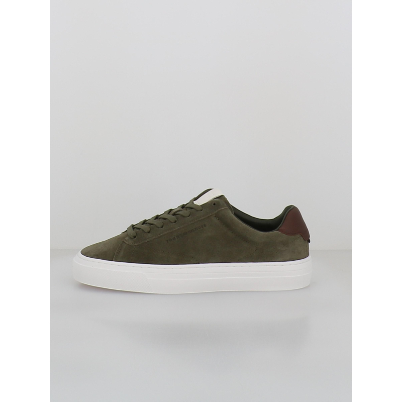 Baskets en cuir suédé premium kaki homme - Tommy Hilfiger