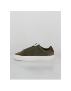 Baskets en cuir suédé premium kaki homme - Tommy Hilfiger