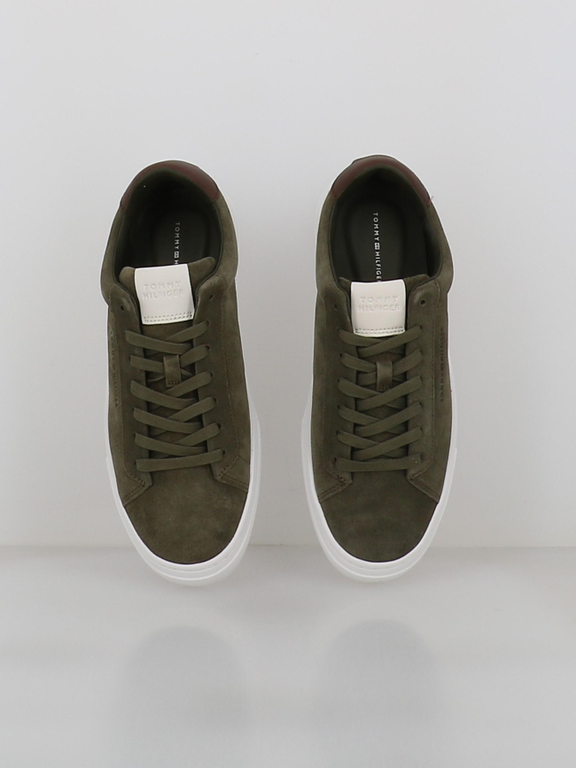Baskets en cuir suédé premium kaki homme - Tommy Hilfiger