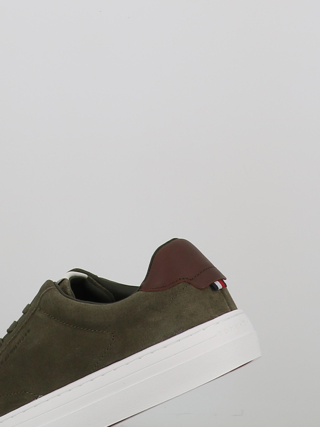 Baskets en cuir suédé premium kaki homme - Tommy Hilfiger