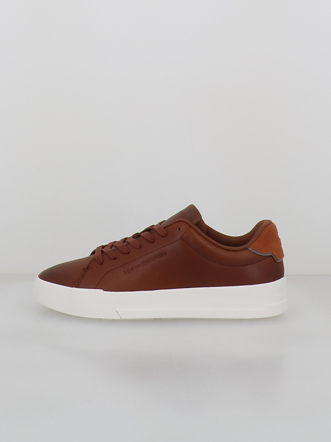 Baskets en cuir court cognac marron homme - Tommy Hilfiger