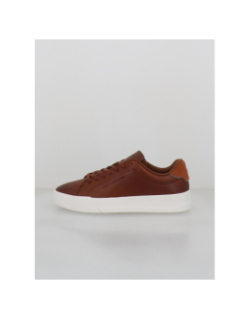 Baskets en cuir court cognac marron homme - Tommy Hilfiger