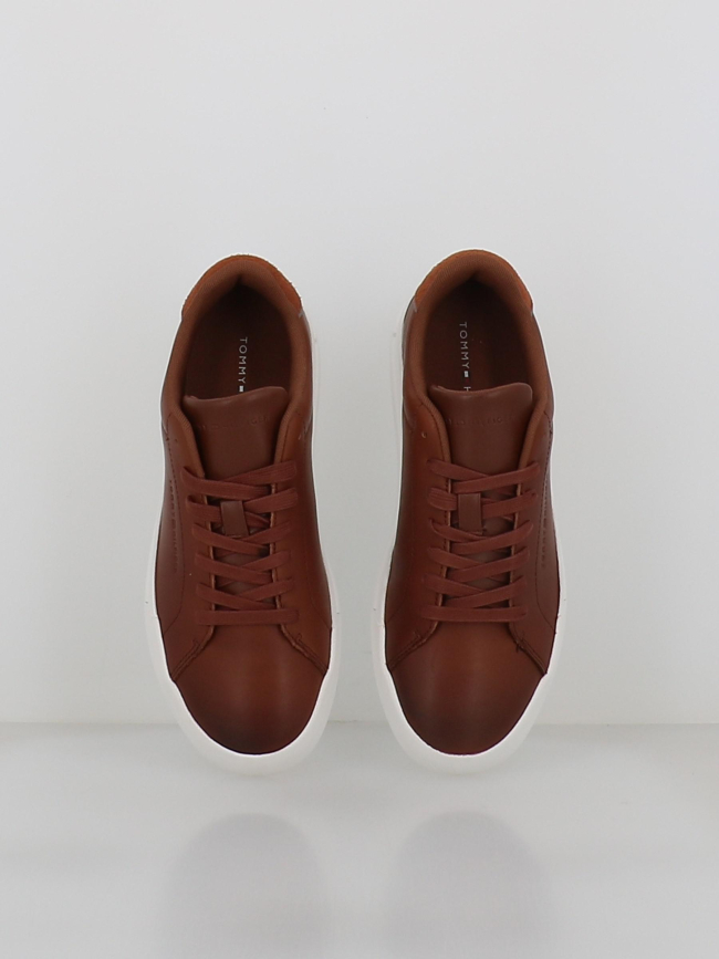 Baskets en cuir court cognac marron homme - Tommy Hilfiger
