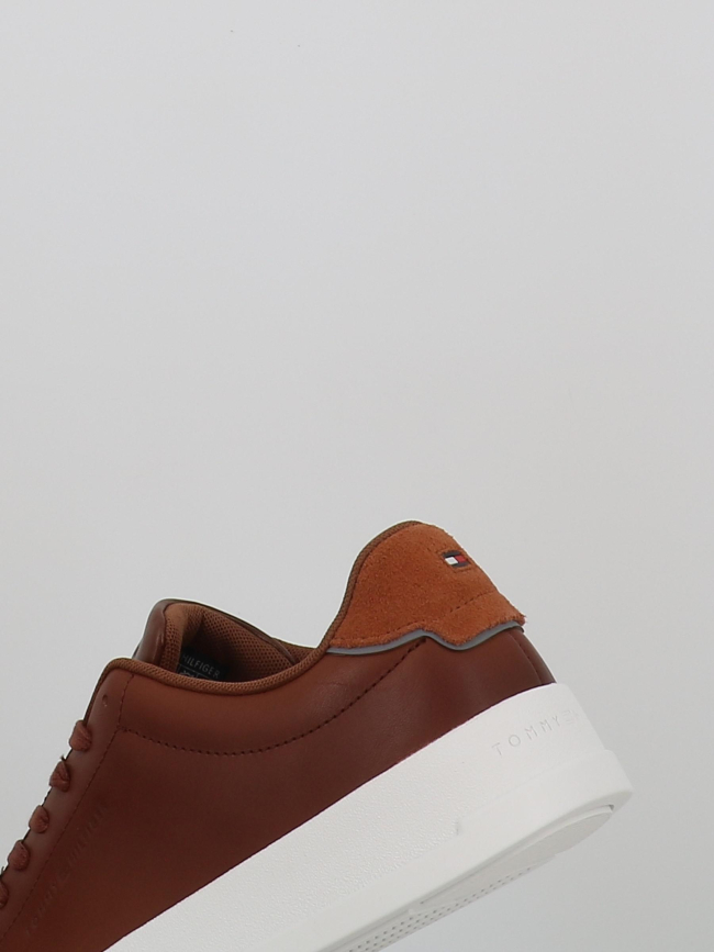 Baskets en cuir court cognac marron homme - Tommy Hilfiger