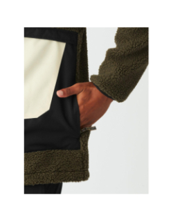 Sweat à capuche zippée polaire sherpa pmbton kaki homme - Picture