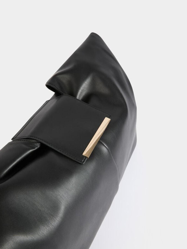 Sac demi-lune à noeuds noir femme - Morgan