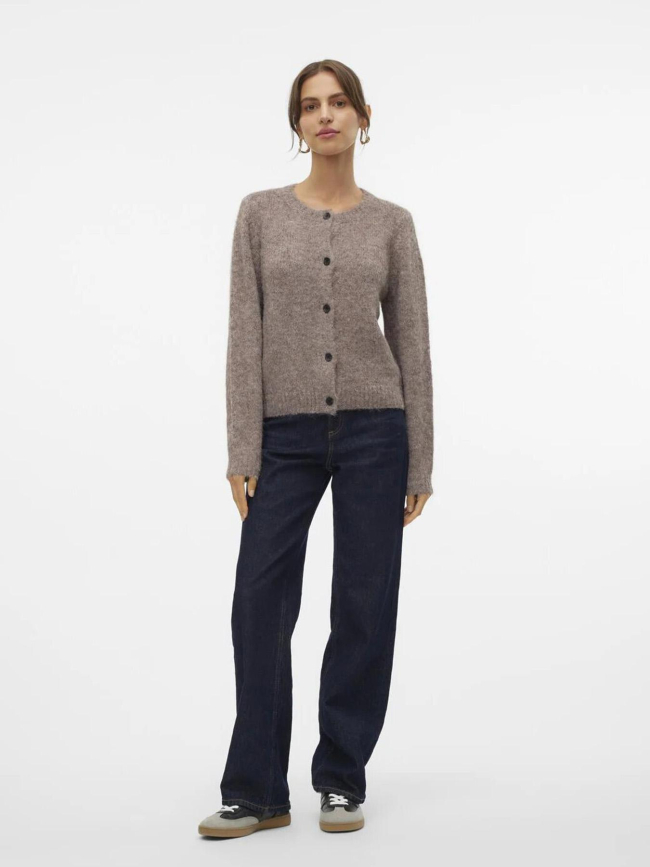 Gilet cardigan court novah marron femme - Vero Moda