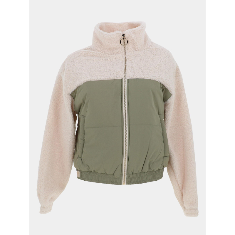 Veste polaire bi-matière adèle kaki et beige femme - Happy & So