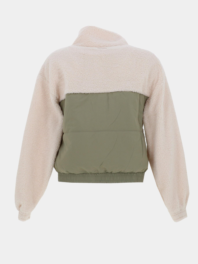Veste polaire bi-matière adèle kaki et beige femme - Happy & So