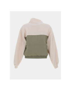 Veste polaire bi-matière adèle kaki et beige femme - Happy & So