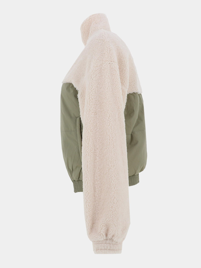 Veste polaire bi-matière adèle kaki et beige femme - Happy & So