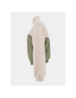 Veste polaire bi-matière adèle kaki et beige femme - Happy & So