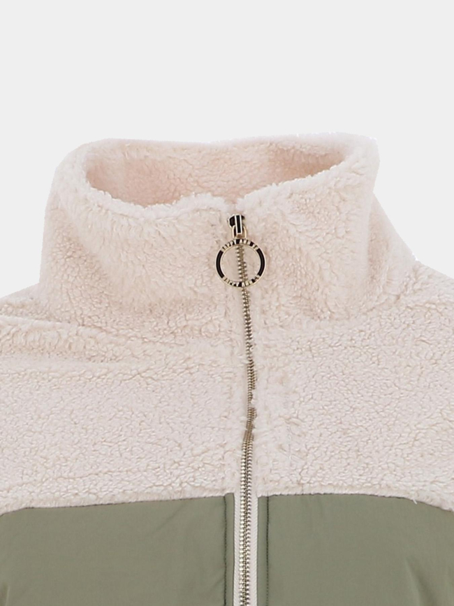 Veste polaire bi-matière adèle kaki et beige femme - Happy & So