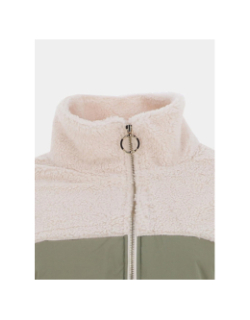 Veste polaire bi-matière adèle kaki et beige femme - Happy & So
