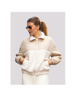 Veste polaire bi-matière adèle beige femme - Happy & So