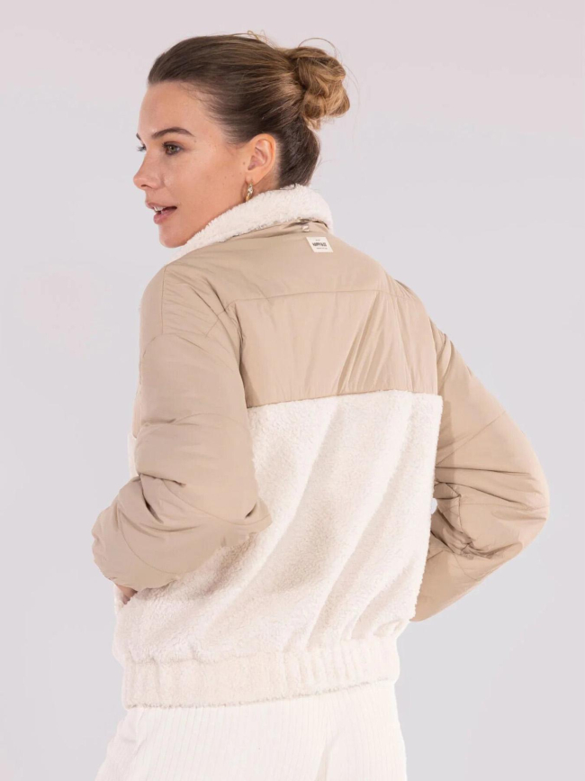 Veste polaire bi-matière adèle beige femme - Happy & So